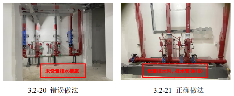 集中设置报警阀处应设置排水措施